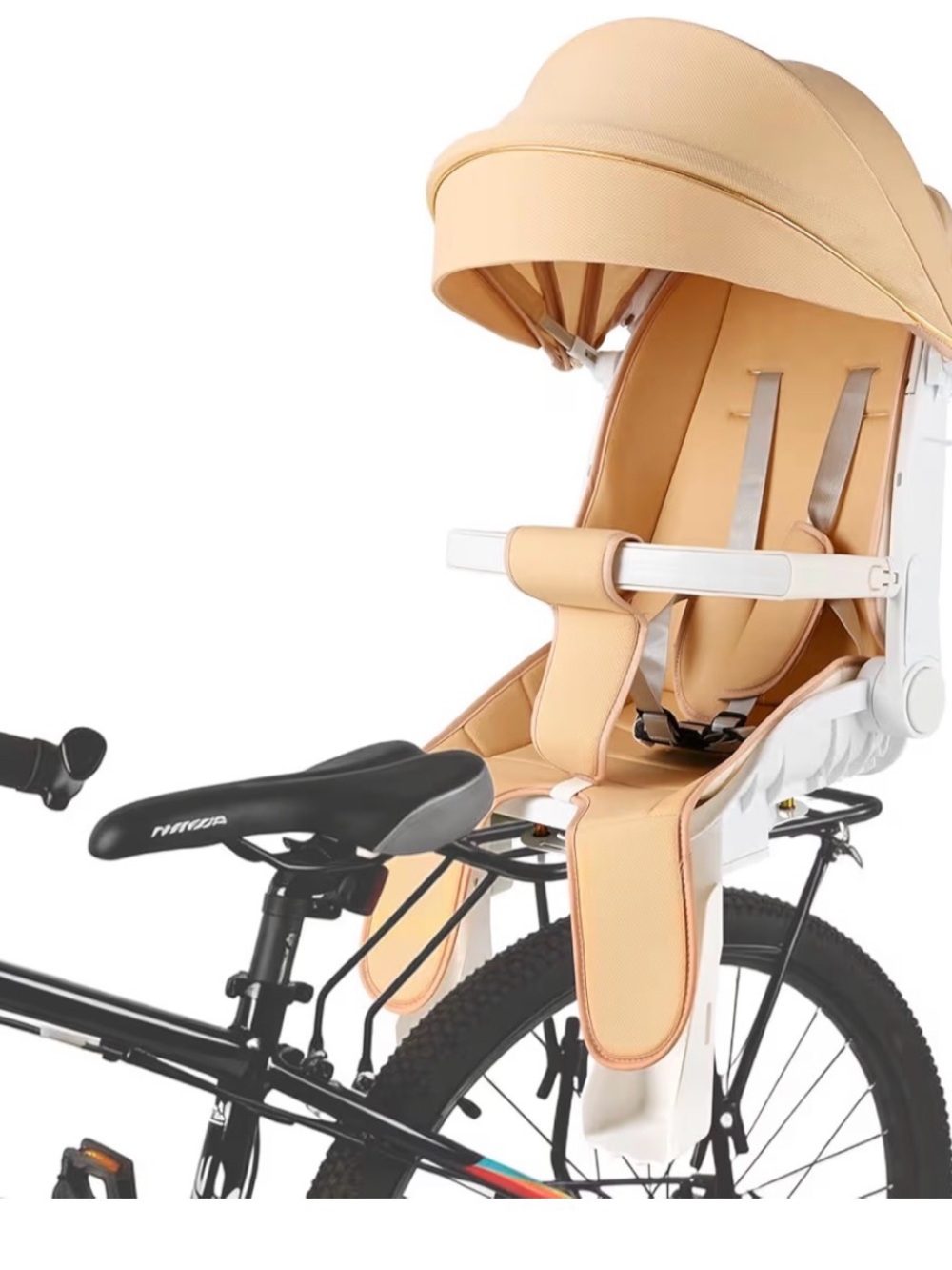 Child Rear Mount Bike seat Sun Canopy Guardrail Cushioned Backrest NEW